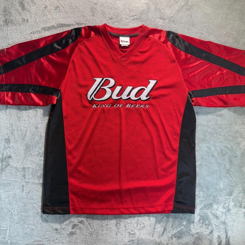 Dale Jr. Shirt Men's Size XL Red Budweiser Earnhardt Nascar Jersey Shirt